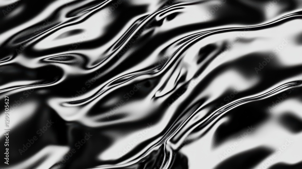 Poster smooth wavy water surface with ripple and reflection patterns