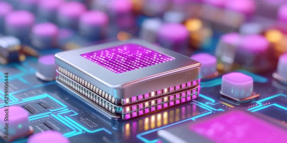 Poster quantum encryption data transfer visualization digital circuitry abstract art futuristic environment