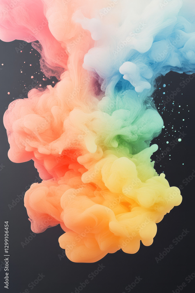 Poster fluid, neon-colored blob shapes intermingling on a dark minimal background, crisp edges, strong