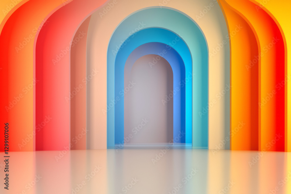 Poster bold editorial layout featuring parallel lines of gradient tones merging in the middle,