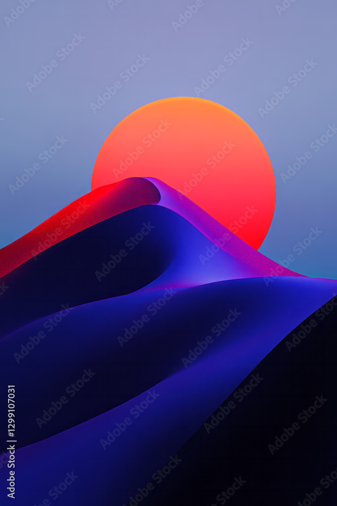 Poster poetic minimal approach: just two large color fields meeting in a silky gradient, strong negative