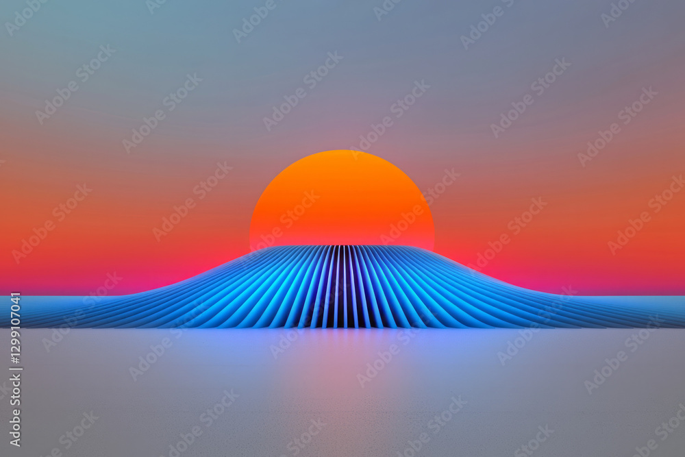 Aufkleber Bold editorial layout featuring parallel lines of gradient tones merging in the middle,
