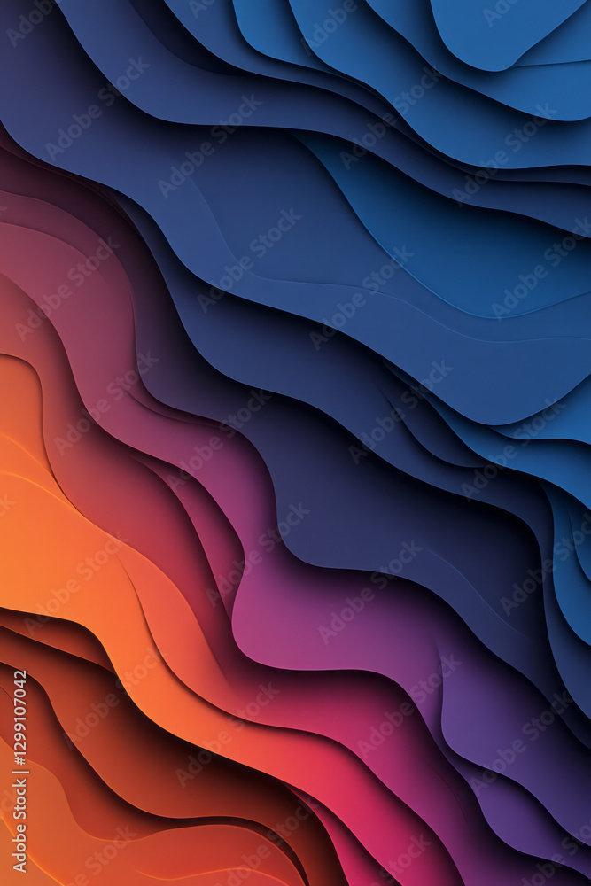 Aufkleber radiant wave patterns undulating across a dark background, each band shifting from bright pinks to