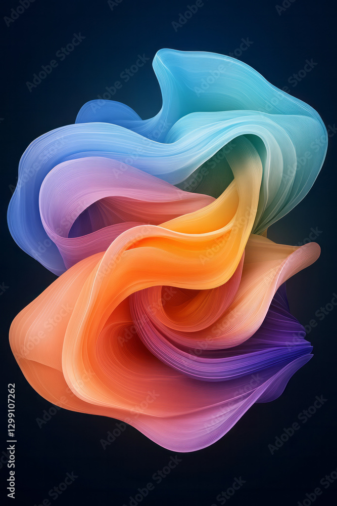 Aufkleber dynamic arrangement of line patterns converging in a swirl, strong focal point, minimal background,