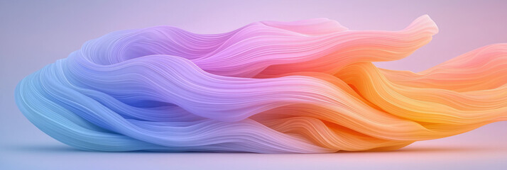 Obraz premium Painterly swirl of pastel arcs turning into high-saturation accents, airy negative space, crisp