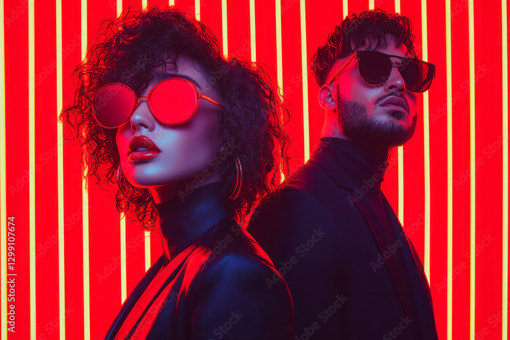 Poster bold editorial style capturing intertwined gradient lines with intense highlights, refined details,