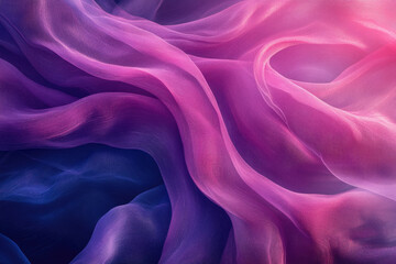 Obraz premium Draped purple and pink sheer fabric, creating soft, flowing waves of color.