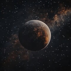 Obraz premium time-lapse of a planet's rotation, with a clear view of a stunning nebula and neighboring stars