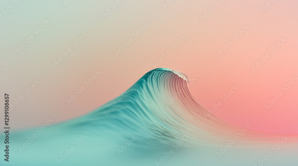 Poster poetic macro shot focusing on a tiny stretch of wave line, capturing subtle transitions between