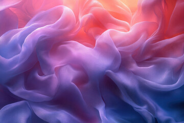 Obraz premium Abstract image of draped fabric in shades of purple, pink, and blue, creating a soft and dreamy effect.