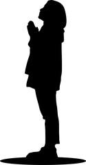 silhouette of a woman praying pose vector