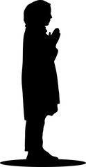 silhouette of a woman praying