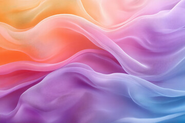 Obraz premium Abstract image of pastel-colored fabric flowing gracefully, creating a dreamy, ethereal mood.