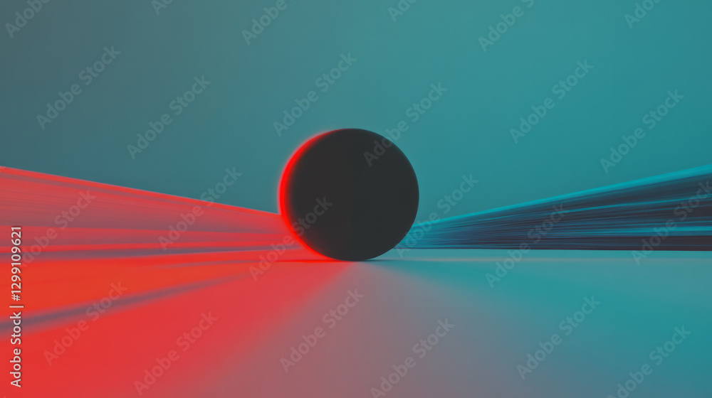 Poster poetic macro shot focusing on one intersection where multiple lines converge at a dark sphere,