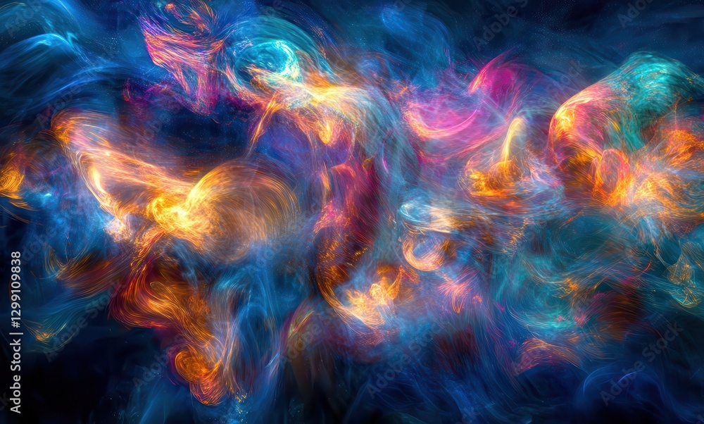 Poster vibrant abstract swirls of colorful light and energy in an artistic representation of dynamic motion