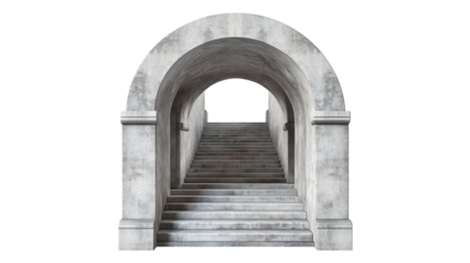 Stone Archway Staircase Leading to Darkness