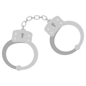 silver handcuffs isolated on white clip art preview