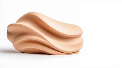 Abstract organic shape in soft nude color with smooth curves