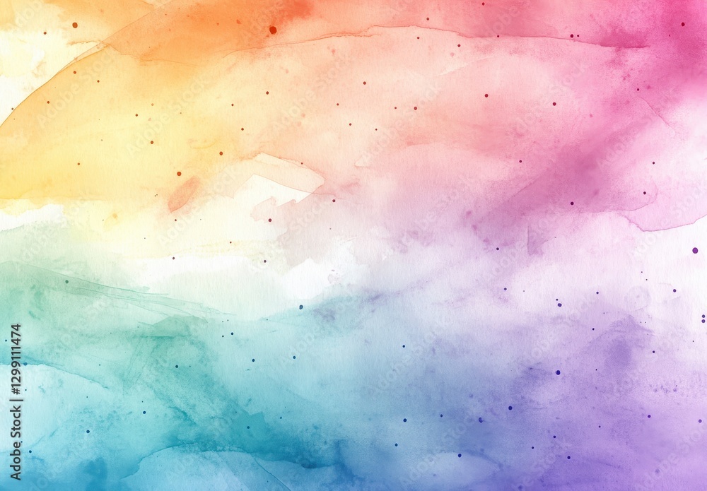 Poster vibrant abstract watercolor background with soft gradients and gentle blending in shades of rainbow 