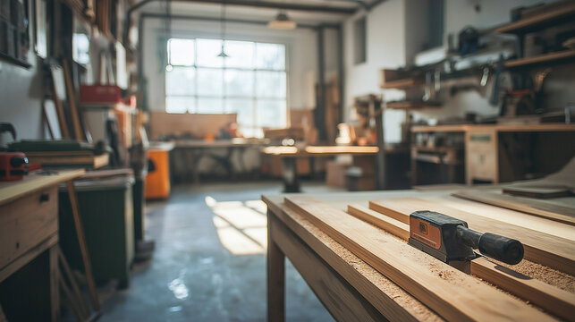Woodworking Workshop Planed Lumber  Tools