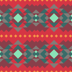 A vibrant, generative abstract background featuring colorful, seamless geometric patterns. The design showcases a vintage-inspired motif with bold shapes, symmetrical forms, and fluid lines, creating 