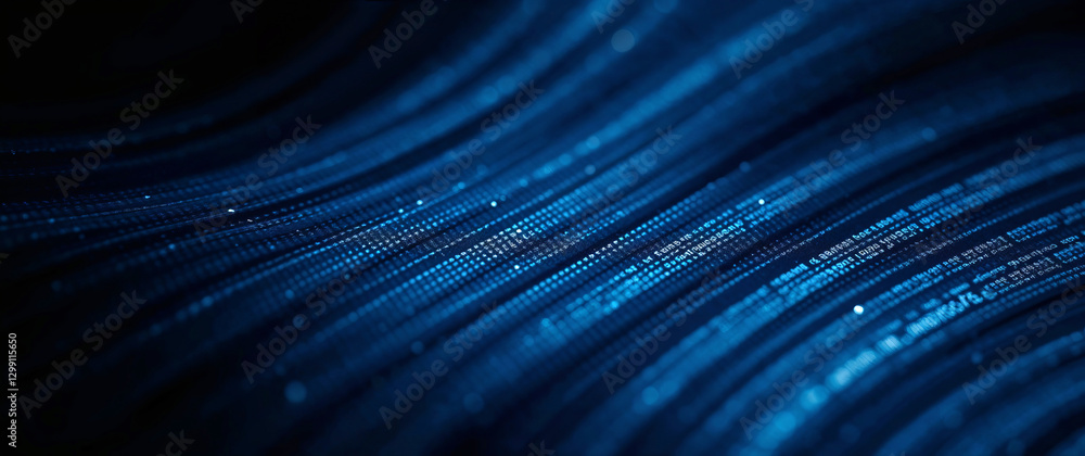 Poster big data stream flowing in cyberspace with digits and numbers