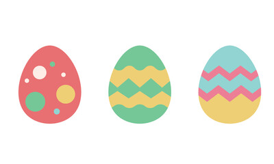 Colorful Easter eggs with geometric patterns