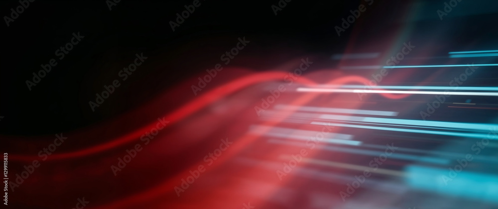 Aufkleber abstract red and blue lights creating a futuristic design
