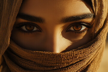 Fototapeta premium Middle Eastern Arab beauty close-up