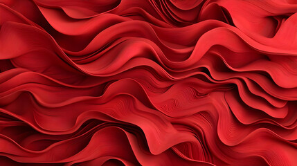 Obraz premium Abstract Red Wavy Texture with Digital Rendered Surface and Dynamic Light