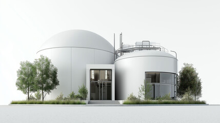 Fototapeta premium Anaerobic digestion biogas systems. Anaerobic digestion biogas system design illustration