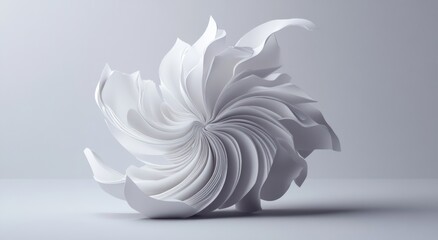 Obraz premium Abstract white sculptural form, studio shot, minimalist, modern design, for website background