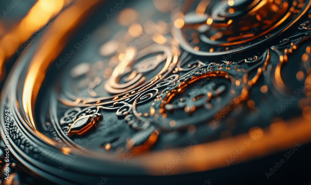 Poster macro close-up of intricate watch gears and mechanical movement