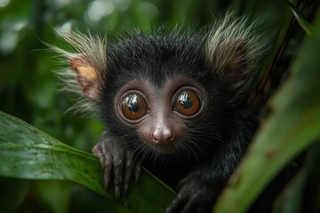 Fototapeta premium Adorable Baby Tarsier in Rainforest
