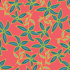 Seamless floral pattern, romantic ditsy print in delicate pastel colors. Cute botanical design of pretty small hand drawn flowers, tiny leaves, simple bouquets abstract. Vector illustration