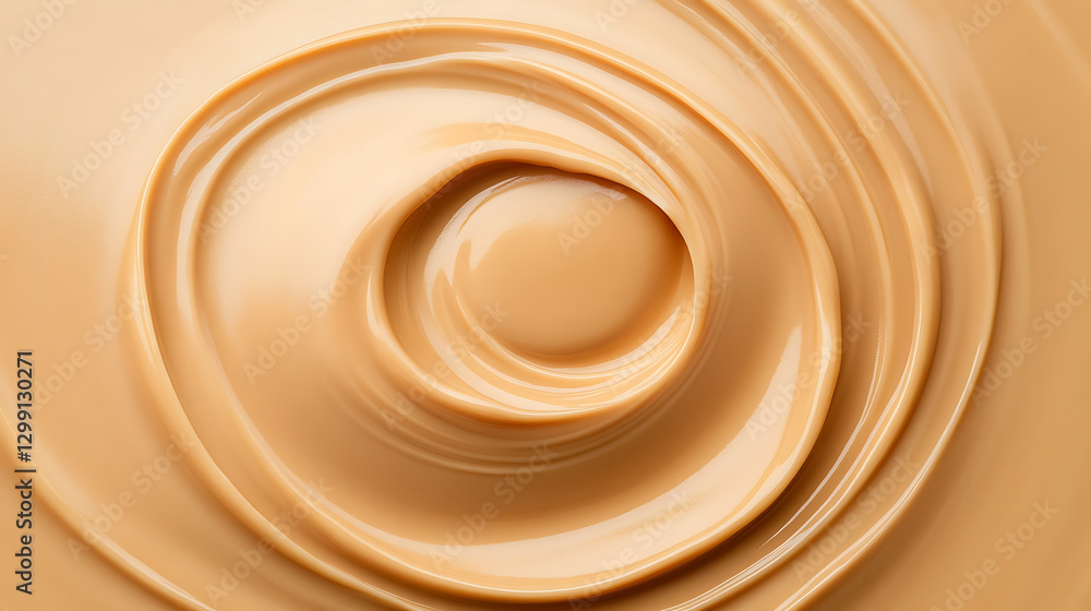 Poster swirling caramel cream is a perfect backdrop. its smooth texture and warm color provide a visually a