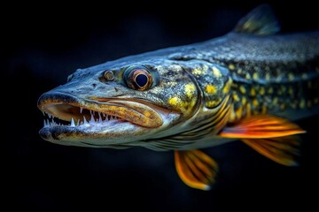 Close-up of a Northern Pike's Head