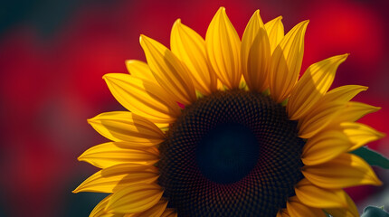 Obraz premium closeup of a hand holding a sunflower in spring light