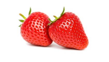 A vibrant, ripe strawberry, isolated on a pure white background, ripe, vitamin c