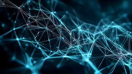 Abstract Blue Network Structure Representing Digital Connectivity and Technology