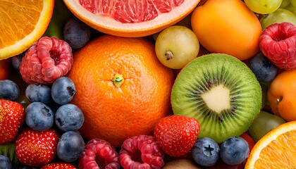 Close-up Fresh fruits background