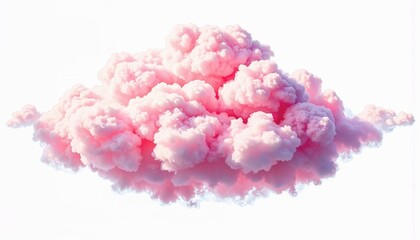 Fluffy pink cloud isolated on transparent background representing whimsy