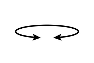 Oval circle double arrow icon. Ellipse orbit line arrow symbol. Oval circumference sign. Vector illustration isolated on white background.