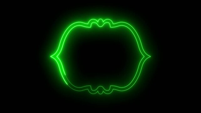 Neon line traditional islamic window frame in oriental style animation, decorative arches frame, mosque borders or moroccan gates Arabic muslim architecture design elements frame