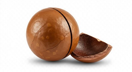 Macadamia Nut Split Open Detailed Shell Texture High Resolution