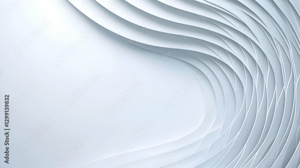 Poster abstract white wave surface background with soft lighting and geometric pattern