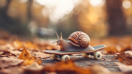 Snail on Skateboard: A Unique and Adorable Moment