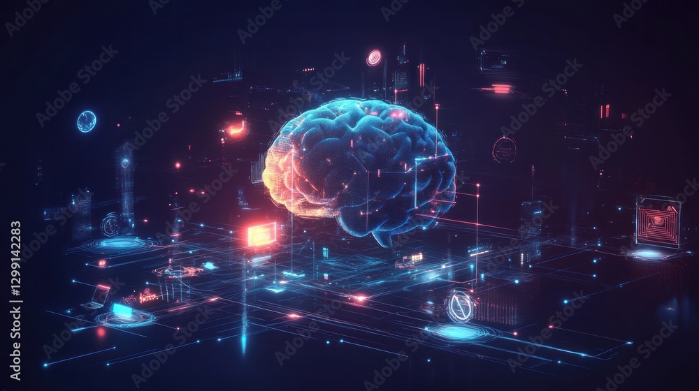Poster digital brain in a technological network