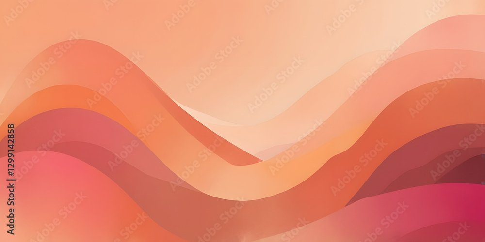 Poster abstract orange waves: a visually captivating abstract design featuring fluid, undulating waves in a