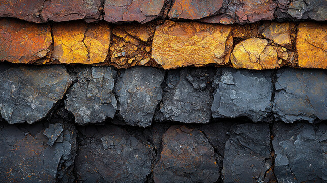 Close-up view of mining site showing rich layers of soil with iron ore, copper, and cobalt evident in the textures and colors of the earth